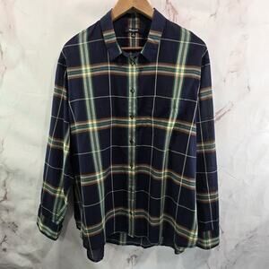 Madewell Navy Plaid Button Down Shirt